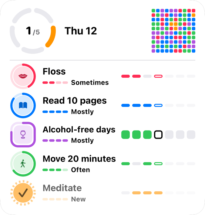 The large Today and week widget