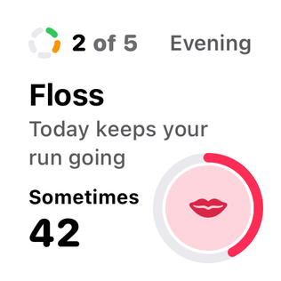 Next up widget: Floss is next this evening, with a ring button